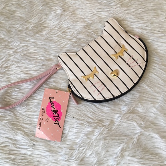 Betsey Johnson Striped Kitty Coin Purse - Picture 1 of 4